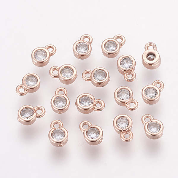 PandaHall Brass Cubic Zirconia Charms, Flat Round, Rose Gold, 6x4x2mm, Hole: 1mm Brass+Cubic Zirconia Flat Round Clear
PandaHall Brass Cubic Zirconia Charms, Flat Round, Rose Gold, 6x4x2mm, Hole: 1mm Brass+Cubic Zirconia Flat Round Clear