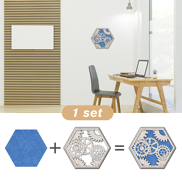 PandaHall Custom Wool Felt & Wood Wall Decorations, Home Decorations, Hexagon, Gear Pattern, Finished: 305x265mm, 1pc Wood Gear
PandaHall Custom Wool Felt & Wood Wall Decorations, Home Decorations, Hexagon, Gear Pattern, Finished: 305x265mm, 1pc Wood Gear