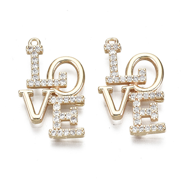 PandaHall Brass Micro Pave Clear Cubic Zirconia Pendants, Nickel Free, Word LOVE, Real 18K Gold Plated, 22x13.5x3.5mm, Hole: 1mm Brass+Cubic...
PandaHall Brass Micro Pave Clear Cubic Zirconia Pendants, Nickel Free, Word LOVE, Real 18K Gold Plated, 22x13.5x3.5mm, Hole: 1mm Brass+Cubic...