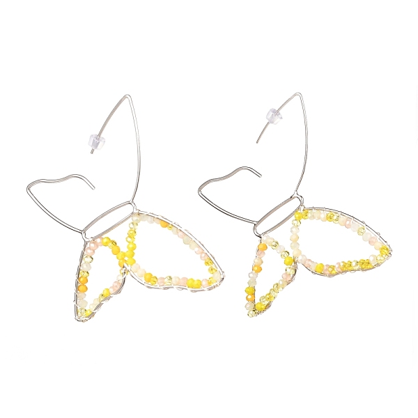 PandaHall Butterfly Glass Beads Dangle Earrings for Girl Women, Brass Wire Wrapped Earrings, Platinum, Yellow, 72x78x3mm, Pin: 0.8mm Glass...
PandaHall Butterfly Glass Beads Dangle Earrings for Girl Women, Brass Wire Wrapped Earrings, Platinum, Yellow, 72x78x3mm, Pin: 0.8mm Glass...