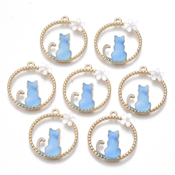 PandaHall Alloy Pendants, with Enamel and Resin, Round Ring with Cat Shape and Ring, Golden, Light Sky Blue, 24.5x22x3mm, Hole: 1.5mm...
PandaHall Alloy Pendants, with Enamel and Resin, Round Ring with Cat Shape and Ring, Golden, Light Sky Blue, 24.5x22x3mm, Hole: 1.5mm...
