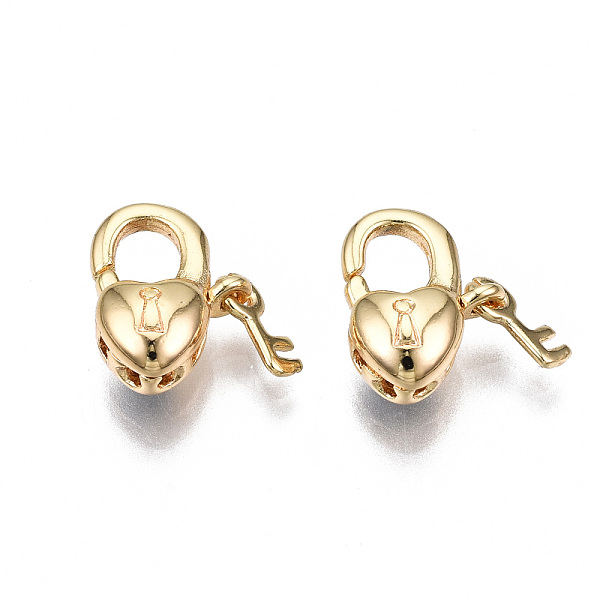 PandaHall Brass Lobster Claw Clasps, Nickel Free, Heart with Key, Real 18K Gold Plated, 10.5x8x4.5mm, Hole: 1mm Brass Heart
PandaHall Brass Lobster Claw Clasps, Nickel Free, Heart with Key, Real 18K Gold Plated, 10.5x8x4.5mm, Hole: 1mm Brass Heart