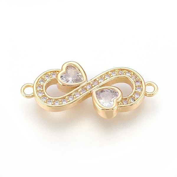 PandaHall Brass Micro Pave Cubic Zirconia Links, Infinity with Heart, Clear, Real 18K Gold Plated, 9x23.5x2.5mm, Hole: 1.2mm Brass+Cubic...
PandaHall Brass Micro Pave Cubic Zirconia Links, Infinity with Heart, Clear, Real 18K Gold Plated, 9x23.5x2.5mm, Hole: 1.2mm Brass+Cubic...