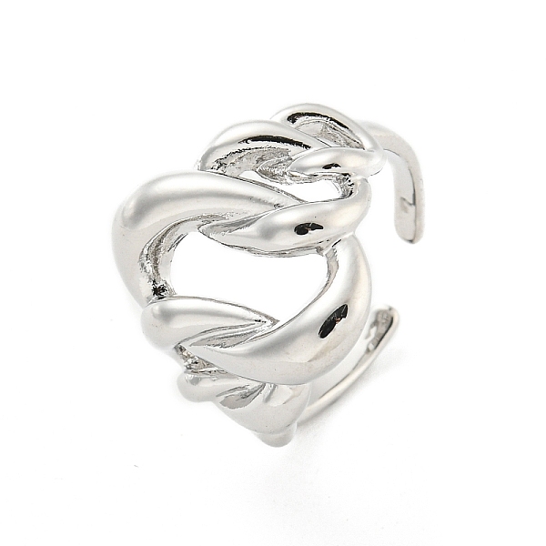 PandaHall Long-Lasting Plated Brass Cuff Rings, Curb Chain Open Rings for Women, Platinum, Adjustable Brass
PandaHall Long-Lasting Plated Brass Cuff Rings, Curb Chain Open Rings for Women, Platinum, Adjustable Brass