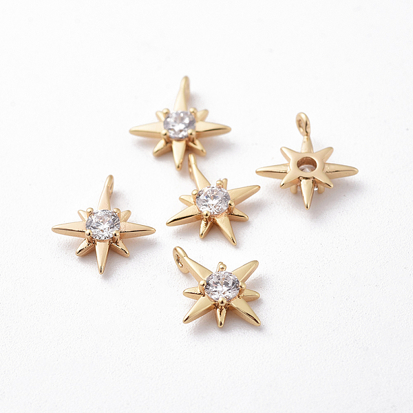 PandaHall Brass Cubic Zirconia Charms, Star, Clear, Nickel Free, Real 18K Gold Plated, 10.5~11x9~9.5 x2.5mm, Hole: 0.8mm Brass+Cubic...
PandaHall Brass Cubic Zirconia Charms, Star, Clear, Nickel Free, Real 18K Gold Plated, 10.5~11x9~9.5 x2.5mm, Hole: 0.8mm Brass+Cubic...