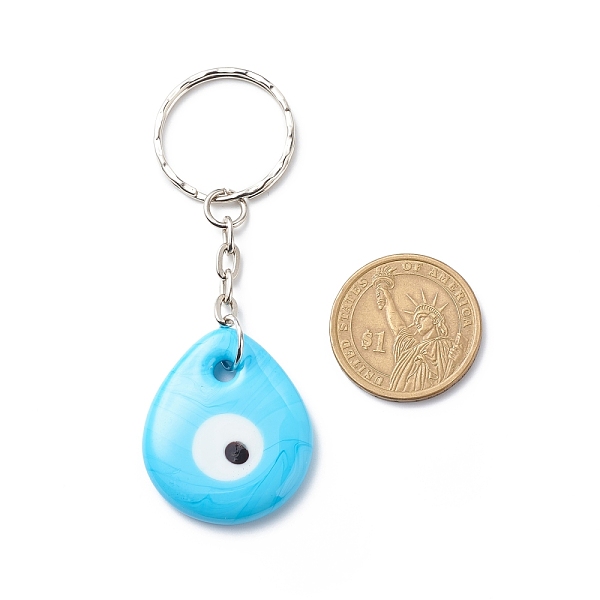 PandaHall Teardrop Handmade Lampwork Evil Eye Pendants Keychain, with Iron Findings, Light Blue, 8.5cm Lampwork Teardrop
PandaHall Teardrop Handmade Lampwork Evil Eye Pendants Keychain, with Iron Findings, Light Blue, 8.5cm Lampwork Teardrop