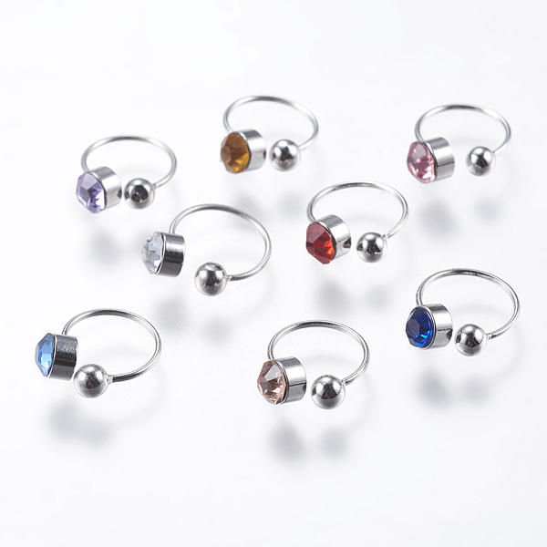 PandaHall Brass Rhinestone Cuff Earrings, Mixed Color, 11x9mm, Inner diameter: 8mm Rhinestone Multicolor
PandaHall Brass Rhinestone Cuff Earrings, Mixed Color, 11x9mm, Inner diameter: 8mm Rhinestone Multicolor