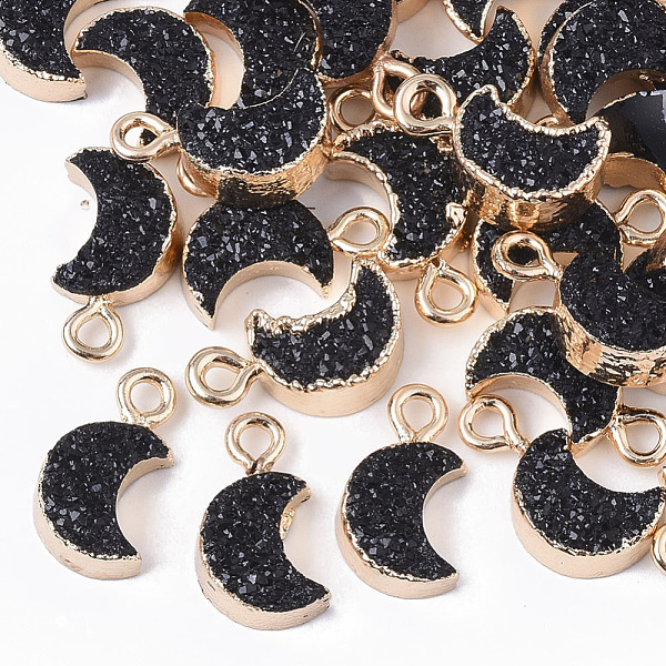 PandaHall Druzy Resin Pendants, with Edge Light Gold Plated Iron Loops, Moon, Black, 14~15x8x4mm, Hole: 1.8mm Iron+Resin Moon Black
PandaHall Druzy Resin Pendants, with Edge Light Gold Plated Iron Loops, Moon, Black, 14~15x8x4mm, Hole: 1.8mm Iron+Resin Moon Black