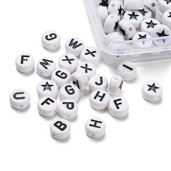PandaHall 1255Pcs 3 Style Acrylic Beads, Flat Round with Letter & Star, White, 7x3.5~4mm, Hole: 1~1.2mm Acrylic Flat Round White
PandaHall 1255Pcs 3 Style Acrylic Beads, Flat Round with Letter & Star, White, 7x3.5~4mm, Hole: 1~1.2mm Acrylic Flat Round White