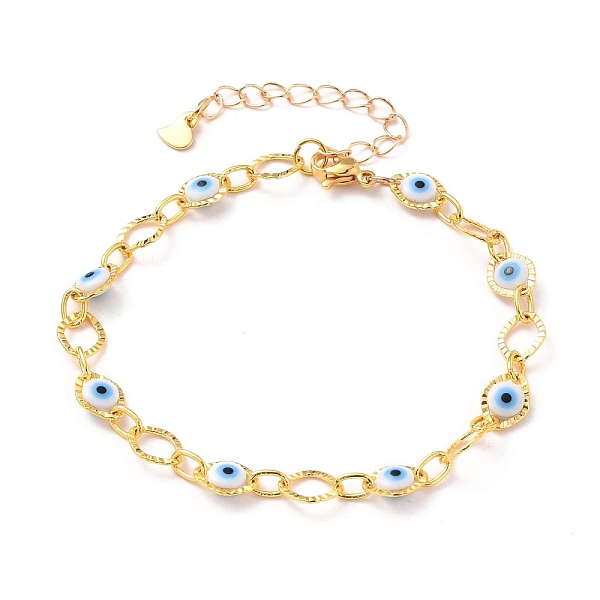 PandaHall Brass Horse Eye Link Bracelets, with Evil Eye Plastic Beads and 304 Stainless Steel Lobster Claw Clasps, Golden, 7-1/4 inch...
PandaHall Brass Horse Eye Link Bracelets, with Evil Eye Plastic Beads and 304 Stainless Steel Lobster Claw Clasps, Golden, 7-1/4 inch...