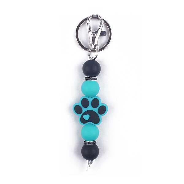 PandaHall Round & Dog Paw Print Silicone Beaded Keychain, with Iron Findings, for Car Backpack Pendant Accessories, Dark Turquoise, 11.5cm...
PandaHall Round & Dog Paw Print Silicone Beaded Keychain, with Iron Findings, for Car Backpack Pendant Accessories, Dark Turquoise, 11.5cm...