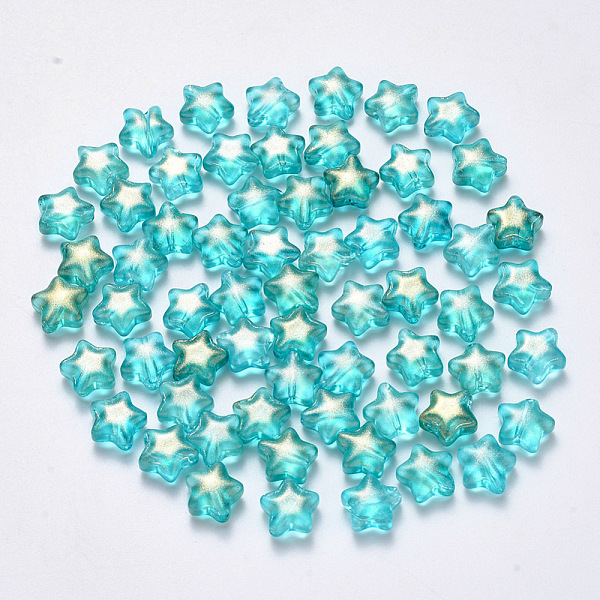 PandaHall Spray Painted Glass Beads, with Glitter Powder, Star, Turquoise, 8x8.5x4mm, Hole: 1mm Glass Star Green
PandaHall Spray Painted Glass Beads, with Glitter Powder, Star, Turquoise, 8x8.5x4mm, Hole: 1mm Glass Star Green