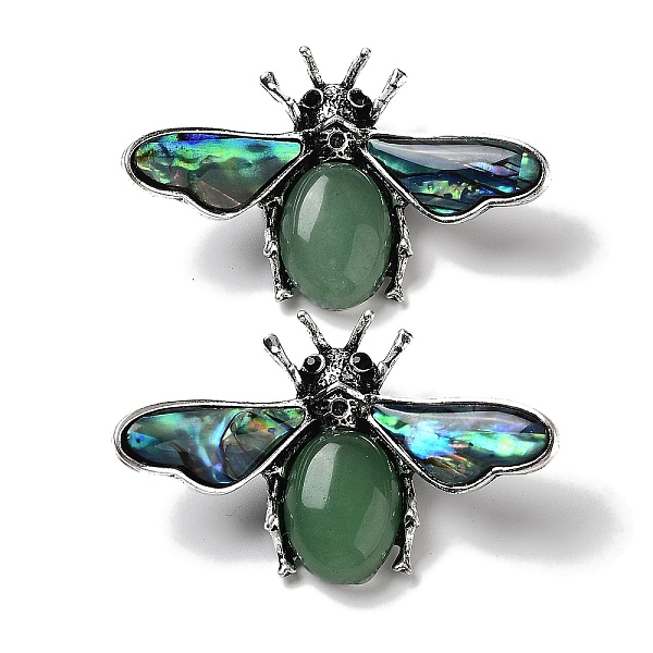 PandaHall Tibetan Style Alloy Insect Brooches, with Natural Green Aventurine and Natural Paua Shell, Antique Silver, 36x56.5x13mm Green...
PandaHall Tibetan Style Alloy Insect Brooches, with Natural Green Aventurine and Natural Paua Shell, Antique Silver, 36x56.5x13mm Green...