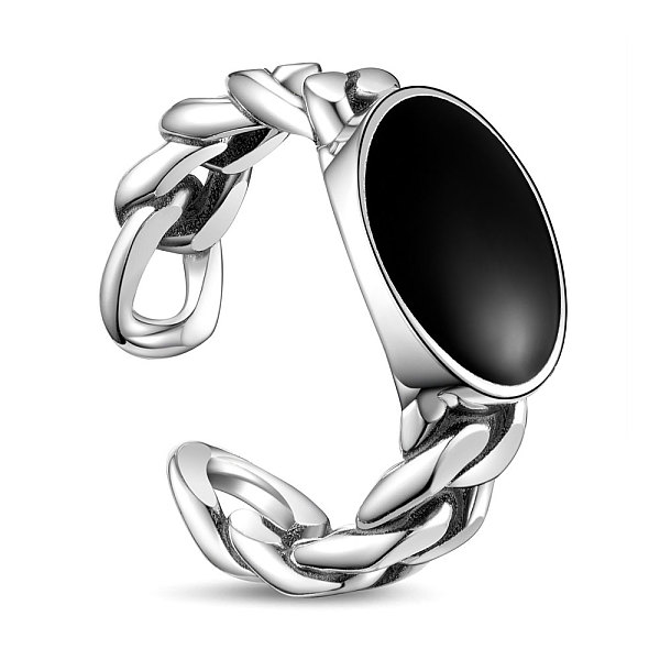 PandaHall SHEGRACE 925 Thailand Sterling Silver Cuff Rings, Open Rings, with Epoxy Resin, Twist Chain and Oval, Black, Antique Silver, US...
PandaHall SHEGRACE 925 Thailand Sterling Silver Cuff Rings, Open Rings, with Epoxy Resin, Twist Chain and Oval, Black, Antique Silver, US...