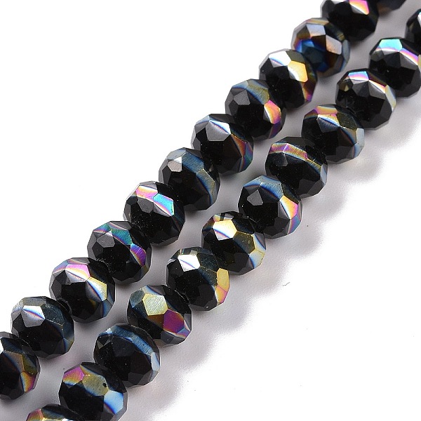 PandaHall Electroplate Glass Beads Strands, Faceted, Rondelle, Half Rainbow Plated, Black, 7.5~8x6.5~7mm, Hole: 1.4mm, about 65pcs/strand...
PandaHall Electroplate Glass Beads Strands, Faceted, Rondelle, Half Rainbow Plated, Black, 7.5~8x6.5~7mm, Hole: 1.4mm, about 65pcs/strand...