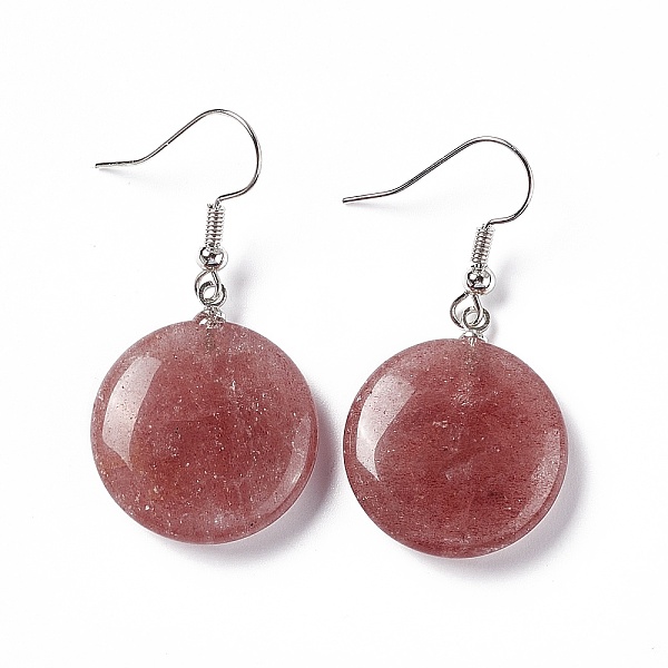 PandaHall Natural Strawberry Quartz Flat Round Dangle Earrings, Platinum Brass Jewelry for Women, 42mm, Pin: 0.7mm Strawberry Quartz
PandaHall Natural Strawberry Quartz Flat Round Dangle Earrings, Platinum Brass Jewelry for Women, 42mm, Pin: 0.7mm Strawberry Quartz