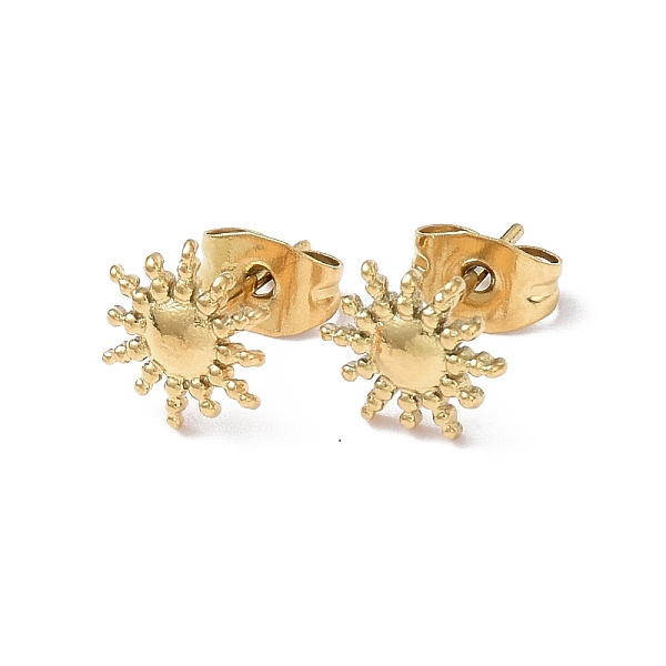 PandaHall Ion Plating(IP) 304 Stainless Steel Stud Earring for Women, Sun, Real 18K Gold Plated, 9x8mm, Pin: 0.8mm 304 Stainless Steel Sun
PandaHall Ion Plating(IP) 304 Stainless Steel Stud Earring for Women, Sun, Real 18K Gold Plated, 9x8mm, Pin: 0.8mm 304 Stainless Steel Sun