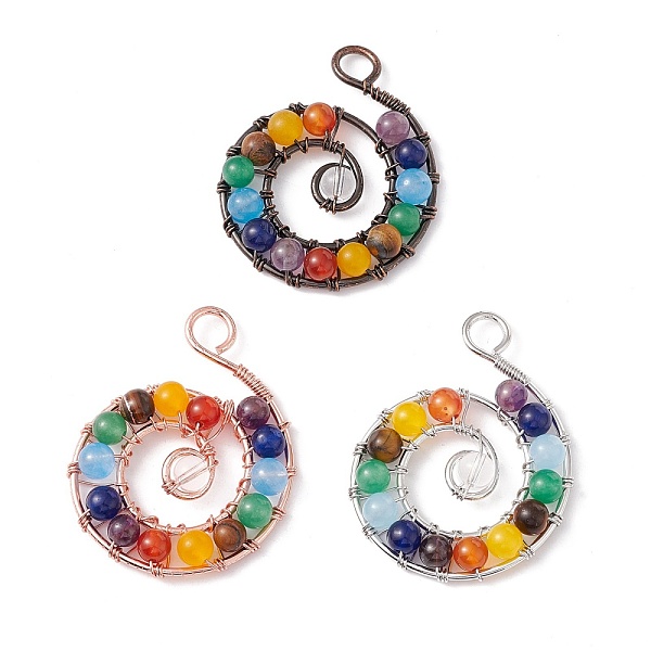 PandaHall Natural Mixed Stone Brass Big Pendants, Natural Dyed White Jade & Amethyst & Tiger Eye & Red Jasper, Lead Free & Cadmium Free...
PandaHall Natural Mixed Stone Brass Big Pendants, Natural Dyed White Jade & Amethyst & Tiger Eye & Red Jasper, Lead Free & Cadmium Free...