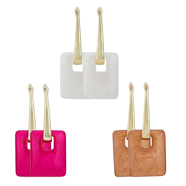 PandaHall FIBLOOM 3 Pairs 3 Colors Rectangle Resin Hoop Earrings for Women, Golden Alloy Long Drop Earrings, Mixed Color, 55x21.5mm, 1..., Multicolor
PandaHall FIBLOOM 3 Pairs 3 Colors Rectangle Resin Hoop Earrings for Women, Golden Alloy Long Drop Earrings, Mixed Color, 55x21.5mm, 1..., Multicolor