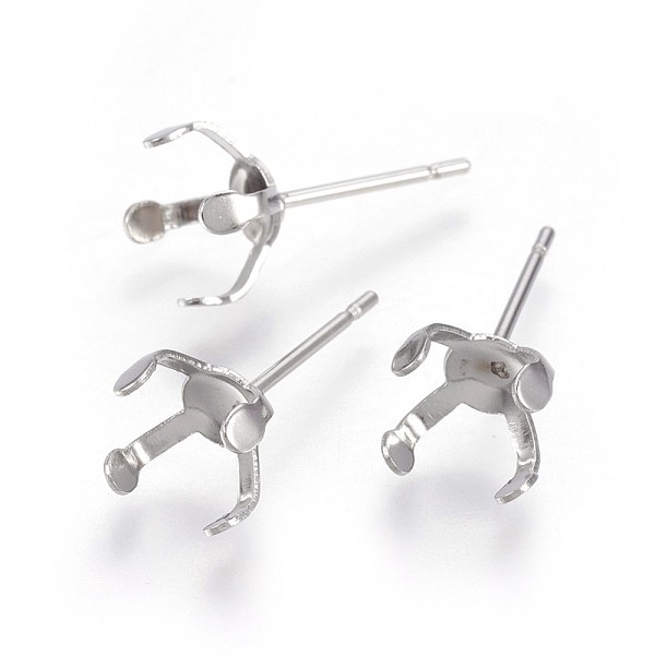 PandaHall 304 Stainless Steel Stud Earring Findings, Prong Earring Settings, Stainless Steel Color, 16.5x8.5mm, Inner Diameter: 8mm, Pin...
PandaHall 304 Stainless Steel Stud Earring Findings, Prong Earring Settings, Stainless Steel Color, 16.5x8.5mm, Inner Diameter: 8mm, Pin...