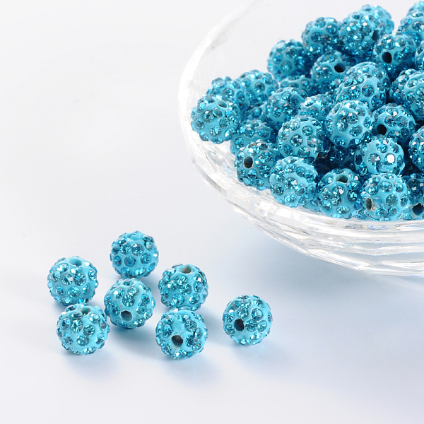PandaHall Pave Disco Ball Beads, Polymer Clay Rhinestone Beads, Round, Aquamarine, PP13(1.9~2mm), 5 Rows Rhinestone, 8mm, Hole: 1mm Polymer..., Cyan
PandaHall Pave Disco Ball Beads, Polymer Clay Rhinestone Beads, Round, Aquamarine, PP13(1.9~2mm), 5 Rows Rhinestone, 8mm, Hole: 1mm Polymer..., Cyan
