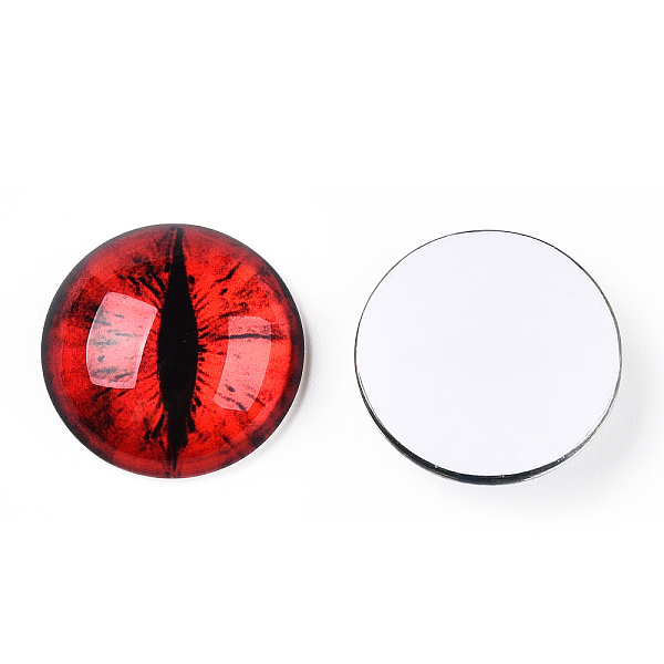 PandaHall Glass Cabochons, Half Round with Evil Eye, Vertical Pupil, Red, 20x6.5mm Glass Half Round Red
PandaHall Glass Cabochons, Half Round with Evil Eye, Vertical Pupil, Red, 20x6.5mm Glass Half Round Red
