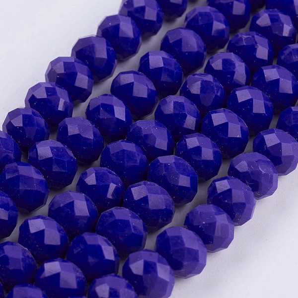 PandaHall Opaque Glass Beads Strands, Faceted, Rondelle, Royal Blue, 8x6mm, Hole: 1~1.5mm, about 70~72pcs/strand, 16.9~17.3 inch(43~44cm)...
PandaHall Opaque Glass Beads Strands, Faceted, Rondelle, Royal Blue, 8x6mm, Hole: 1~1.5mm, about 70~72pcs/strand, 16.9~17.3 inch(43~44cm)...