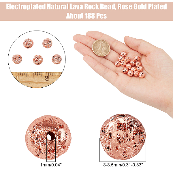 PandaHall ARRICRAFT Electroplated Natural Lava Rock Bead Strands, Round, Bumpy, Rose Gold Plated, 8~8.5mm, Hole: 1mm, about 47pcs/strand...
PandaHall ARRICRAFT Electroplated Natural Lava Rock Bead Strands, Round, Bumpy, Rose Gold Plated, 8~8.5mm, Hole: 1mm, about 47pcs/strand...