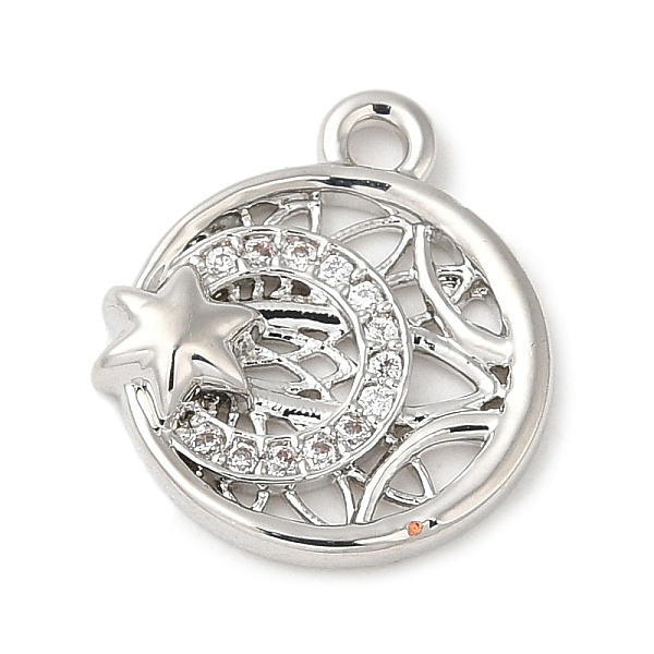 PandaHall Brass Micro Pave Cubic Zirconia Charms, Flat Round with Moon & Star, Platinum, 13x11x2.2mm, Hole: 1.2mm Brass+Cubic Zirconia Flat..., Clear
PandaHall Brass Micro Pave Cubic Zirconia Charms, Flat Round with Moon & Star, Platinum, 13x11x2.2mm, Hole: 1.2mm Brass+Cubic Zirconia Flat..., Clear
