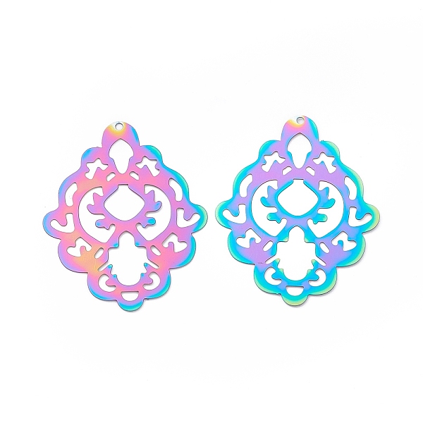 PandaHall 201 Stainless Steel Pendants, Hollow, Flower, Rainbow Color, 41x32.5x0.2mm, Hole: 1.5mm 201 Stainless Steel Flower
PandaHall 201 Stainless Steel Pendants, Hollow, Flower, Rainbow Color, 41x32.5x0.2mm, Hole: 1.5mm 201 Stainless Steel Flower