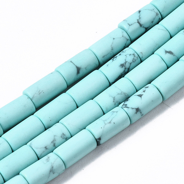 PandaHall Synthetic Turquoise Beads Strands, Dyed, Column, Pale Turquoise, 5~6x3mm, Hole: 0.8mm, about 62~63pcs/strand, 15.35~15.75 inch...
PandaHall Synthetic Turquoise Beads Strands, Dyed, Column, Pale Turquoise, 5~6x3mm, Hole: 0.8mm, about 62~63pcs/strand, 15.35~15.75 inch...
