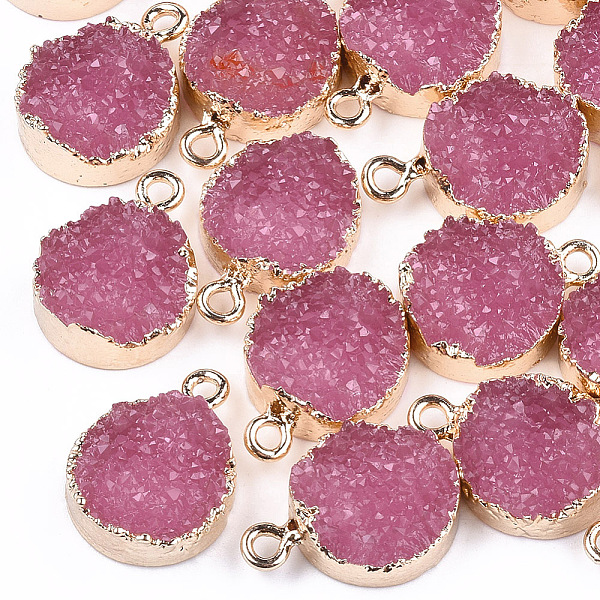 PandaHall Electroplate Druzy Resin Pendants, with Iron Findings, Flat Round, Light Gold, Pale Violet Red, 17~18x13.5x6mm, Hole: 1mm..., Pink
PandaHall Electroplate Druzy Resin Pendants, with Iron Findings, Flat Round, Light Gold, Pale Violet Red, 17~18x13.5x6mm, Hole: 1mm..., Pink