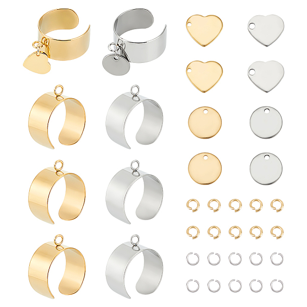 PandaHall Unicraftale DIY Charm Cuff Ring Making Kit, Including 304 Stainless Steel Loop Ring Base & Pendants, Flat Round & Heart, Golden &...
PandaHall Unicraftale DIY Charm Cuff Ring Making Kit, Including 304 Stainless Steel Loop Ring Base & Pendants, Flat Round & Heart, Golden &...