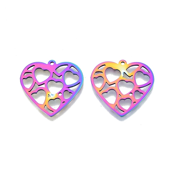 PandaHall Ion Plating(IP) 201 Stainless Steel Pendants, Hollow, Heart, Rainbow Color, 23.5x25x1.5mm, Hole: 1.4mm 201 Stainless Steel Heart
PandaHall Ion Plating(IP) 201 Stainless Steel Pendants, Hollow, Heart, Rainbow Color, 23.5x25x1.5mm, Hole: 1.4mm 201 Stainless Steel Heart