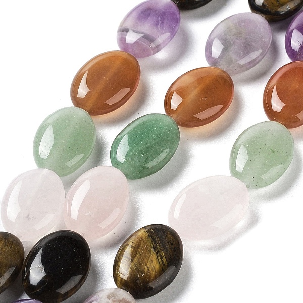PandaHall Natural Green Aventurine & Amethyst & Tiger Eye & Rose Quartz & Quartz Crystal & Carnelian Beads Strands, Flat Oval...
PandaHall Natural Green Aventurine & Amethyst & Tiger Eye & Rose Quartz & Quartz Crystal & Carnelian Beads Strands, Flat Oval...