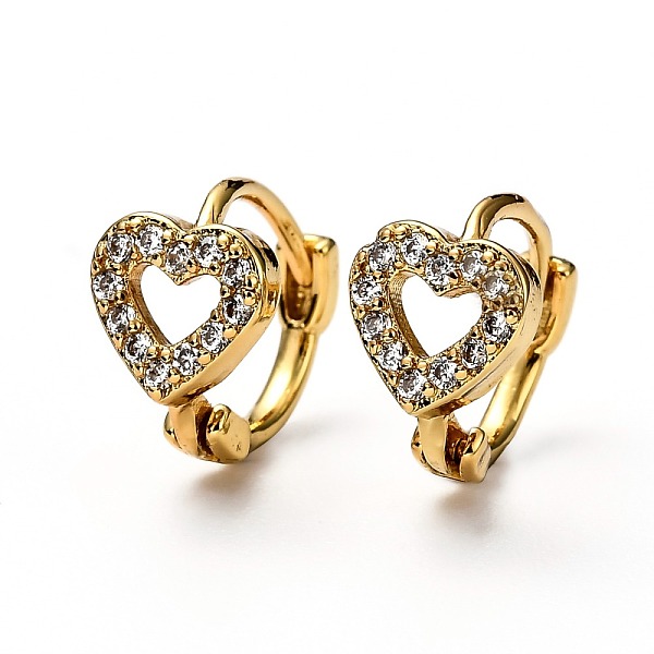 PandaHall Brass Micro Pave Clear Cubic Zirconia Huggie Hoop Earrings, Ring with Hollow Heart, Real 18K Gold Plated, 10x2.5mm, Pin: 1mm Brass...
PandaHall Brass Micro Pave Clear Cubic Zirconia Huggie Hoop Earrings, Ring with Hollow Heart, Real 18K Gold Plated, 10x2.5mm, Pin: 1mm Brass...