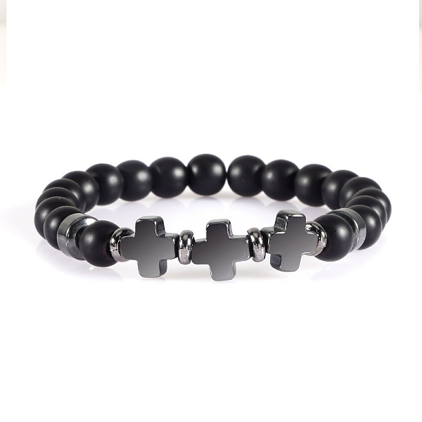 PandaHall Round Frosted Natural Obsidian Beaded Stretch Bracelets, Cross Synthetic Non-magnetic Hematite Bracelets for Women Men Natural...
PandaHall Round Frosted Natural Obsidian Beaded Stretch Bracelets, Cross Synthetic Non-magnetic Hematite Bracelets for Women Men Natural...