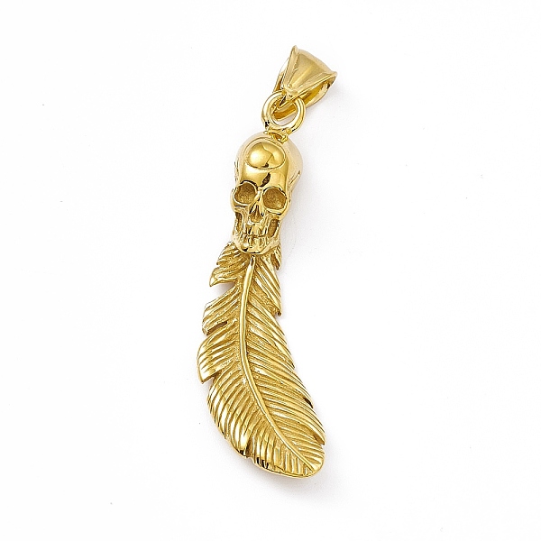 PandaHall Ion Plating(IP) 304 Stainless Steel Manual Polishing Big Pendants, Skull with Feather Charm, Antique Golden, 50.5x14x10.5mm, Hole...
PandaHall Ion Plating(IP) 304 Stainless Steel Manual Polishing Big Pendants, Skull with Feather Charm, Antique Golden, 50.5x14x10.5mm, Hole...