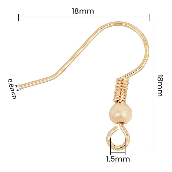 PandaHall BENECREAT 100pcs 18K Gold Plated French Earring Hooks with Ball Dangle Earring Findings for DIY Earring Making, 18x18x0.7mm Brass
PandaHall BENECREAT 100pcs 18K Gold Plated French Earring Hooks with Ball Dangle Earring Findings for DIY Earring Making, 18x18x0.7mm Brass