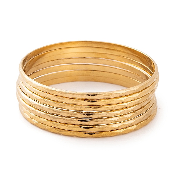 PandaHall 7Pcs Vacuum Plating 304 Stainless Steel Textured Ring Bangles Set for Women, Golden, 3mm, Inner Diameter: 2-1/8 inch(5.5cm) 304...
PandaHall 7Pcs Vacuum Plating 304 Stainless Steel Textured Ring Bangles Set for Women, Golden, 3mm, Inner Diameter: 2-1/8 inch(5.5cm) 304...