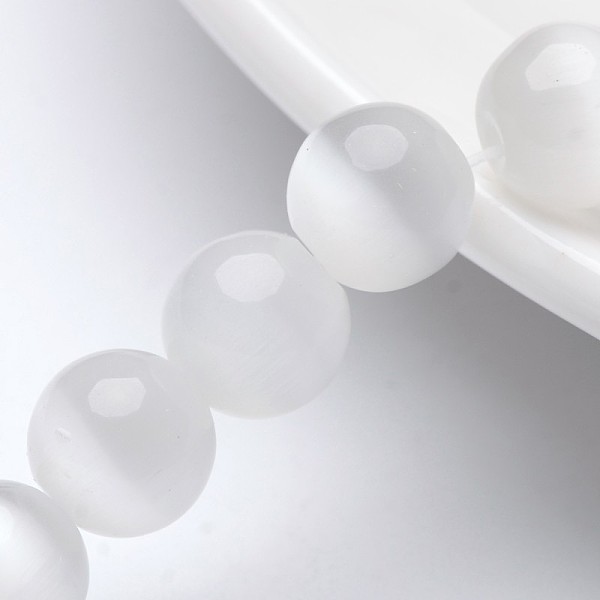PandaHall Cat Eye Beads, Round, White, 10mm, Hole: 0.8mm, about 39pcs/strand, about 15 inch Glass Round White
PandaHall Cat Eye Beads, Round, White, 10mm, Hole: 0.8mm, about 39pcs/strand, about 15 inch Glass Round White