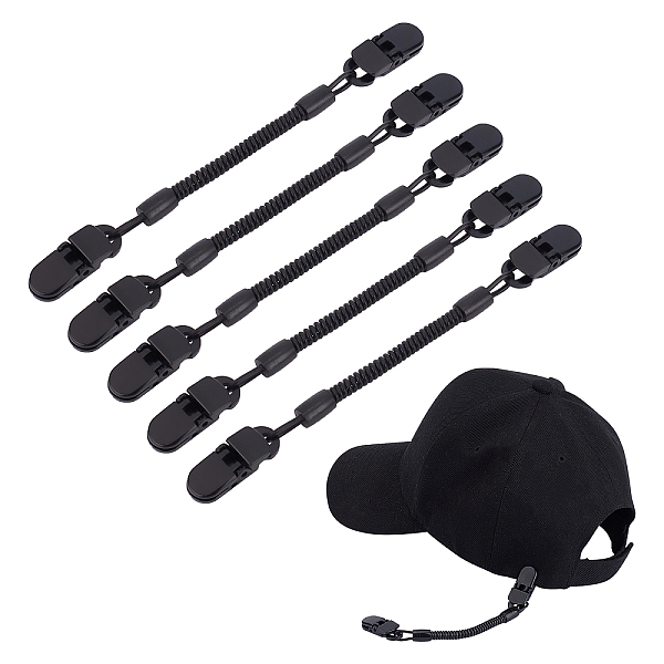 PandaHall CHGCRAFT 6Pcs Plastic Hat Clips, Hat Retainer, with TPU Spring Coil Safety Wind Lanyard, for Golfing, Fishing, Boating, Sailing..., Black
PandaHall CHGCRAFT 6Pcs Plastic Hat Clips, Hat Retainer, with TPU Spring Coil Safety Wind Lanyard, for Golfing, Fishing, Boating, Sailing..., Black