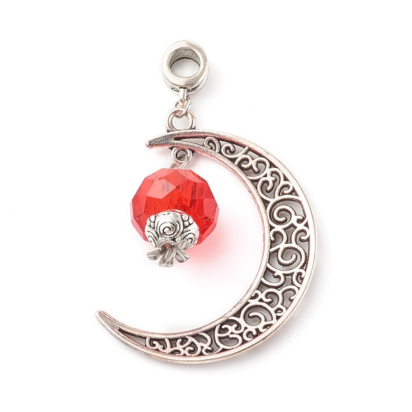 PandaHall Tibetan Style Alloy Pendants, with European Dangle Charms, Faceted Glass European Beads, Moon, Mixed Color, 53mm, Hole: 5mm..., Multicolor
PandaHall Tibetan Style Alloy Pendants, with European Dangle Charms, Faceted Glass European Beads, Moon, Mixed Color, 53mm, Hole: 5mm..., Multicolor