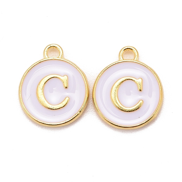 PandaHall Golden Plated Alloy Charms, Cadmium Free & Lead Free, with Enamel, Enamelled Sequins, Flat Round with Letter, White, Letter.C...
PandaHall Golden Plated Alloy Charms, Cadmium Free & Lead Free, with Enamel, Enamelled Sequins, Flat Round with Letter, White, Letter.C...