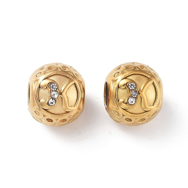 PandaHall 304 Stainless Steel Rhinestone European Beads, Round Large Hole Beads, Real 18K Gold Plated, Round with Letter, Letter K, 11x10mm..., Clear
PandaHall 304 Stainless Steel Rhinestone European Beads, Round Large Hole Beads, Real 18K Gold Plated, Round with Letter, Letter K, 11x10mm..., Clear
