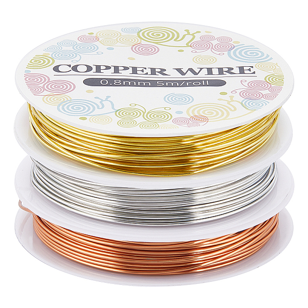 PandaHall SUNNYCLUE 3 Rolls 3 Colors Copper Jewelry Craft Wire, Round, for Beading Jewelry Craft Making, Mixed Color, 20 Gauge, 0.8mm, about...
PandaHall SUNNYCLUE 3 Rolls 3 Colors Copper Jewelry Craft Wire, Round, for Beading Jewelry Craft Making, Mixed Color, 20 Gauge, 0.8mm, about...