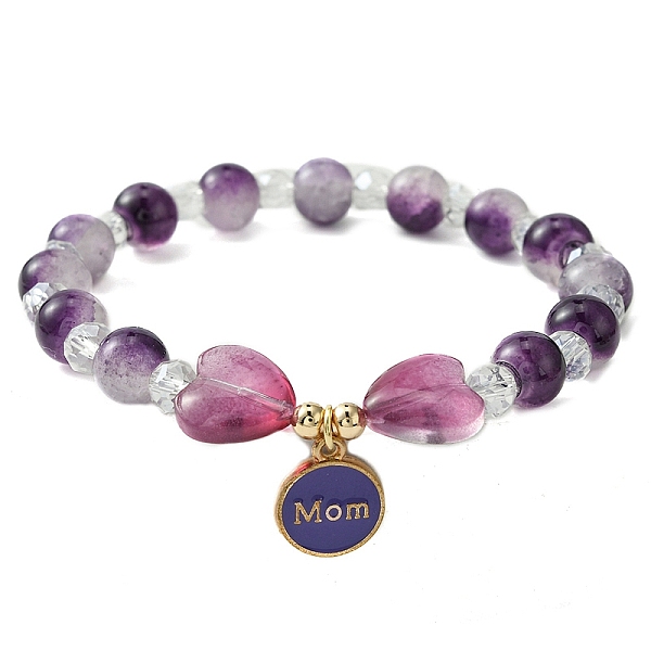 PandaHall Jewelry Gift for Mother's Day, Alloy Enamel Charm Bracelets, Round & Heart Twon Tone Glass Beaded Bracelet for Women, Indigo..., Purple
PandaHall Jewelry Gift for Mother's Day, Alloy Enamel Charm Bracelets, Round & Heart Twon Tone Glass Beaded Bracelet for Women, Indigo..., Purple