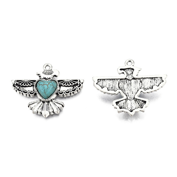 PandaHall Tibetan Style Alloy Pendants, with Synthetic Turquoise, Cadmium Free & Lead Free, Glede, Antique Silver, 28.5x34.5x6mm, Hole...
PandaHall Tibetan Style Alloy Pendants, with Synthetic Turquoise, Cadmium Free & Lead Free, Glede, Antique Silver, 28.5x34.5x6mm, Hole...