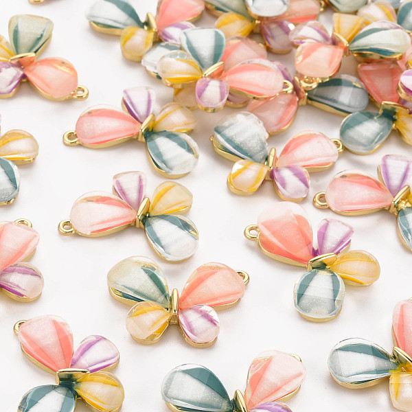 PandaHall Acrylic Pendants, with Light Gold Plated Alloy Findings, Butterfly, Colorful, 20x28~29x5mm, Hole: 1.5mm Alloy+Acrylic Butterfly
PandaHall Acrylic Pendants, with Light Gold Plated Alloy Findings, Butterfly, Colorful, 20x28~29x5mm, Hole: 1.5mm Alloy+Acrylic Butterfly