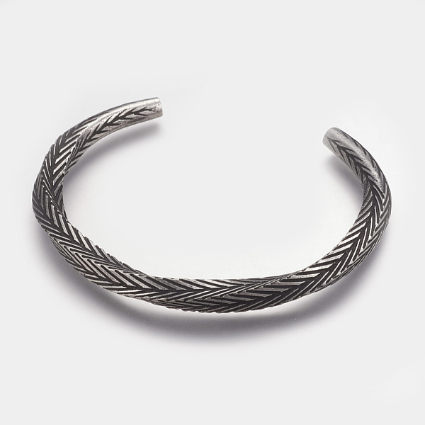 PandaHall 304 Stainless Steel Cuff Bangles, Antique Silver, 2 inchx2-1/2 inch(51x62mm) 304 Stainless Steel
PandaHall 304 Stainless Steel Cuff Bangles, Antique Silver, 2 inchx2-1/2 inch(51x62mm) 304 Stainless Steel